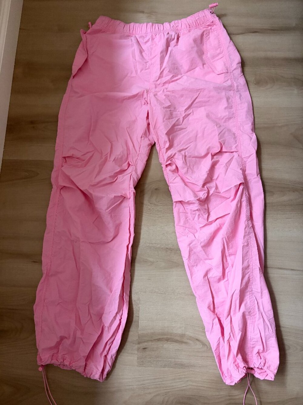 Bubblegum Pink Parachute Cargo Pants - Love Tree Size L